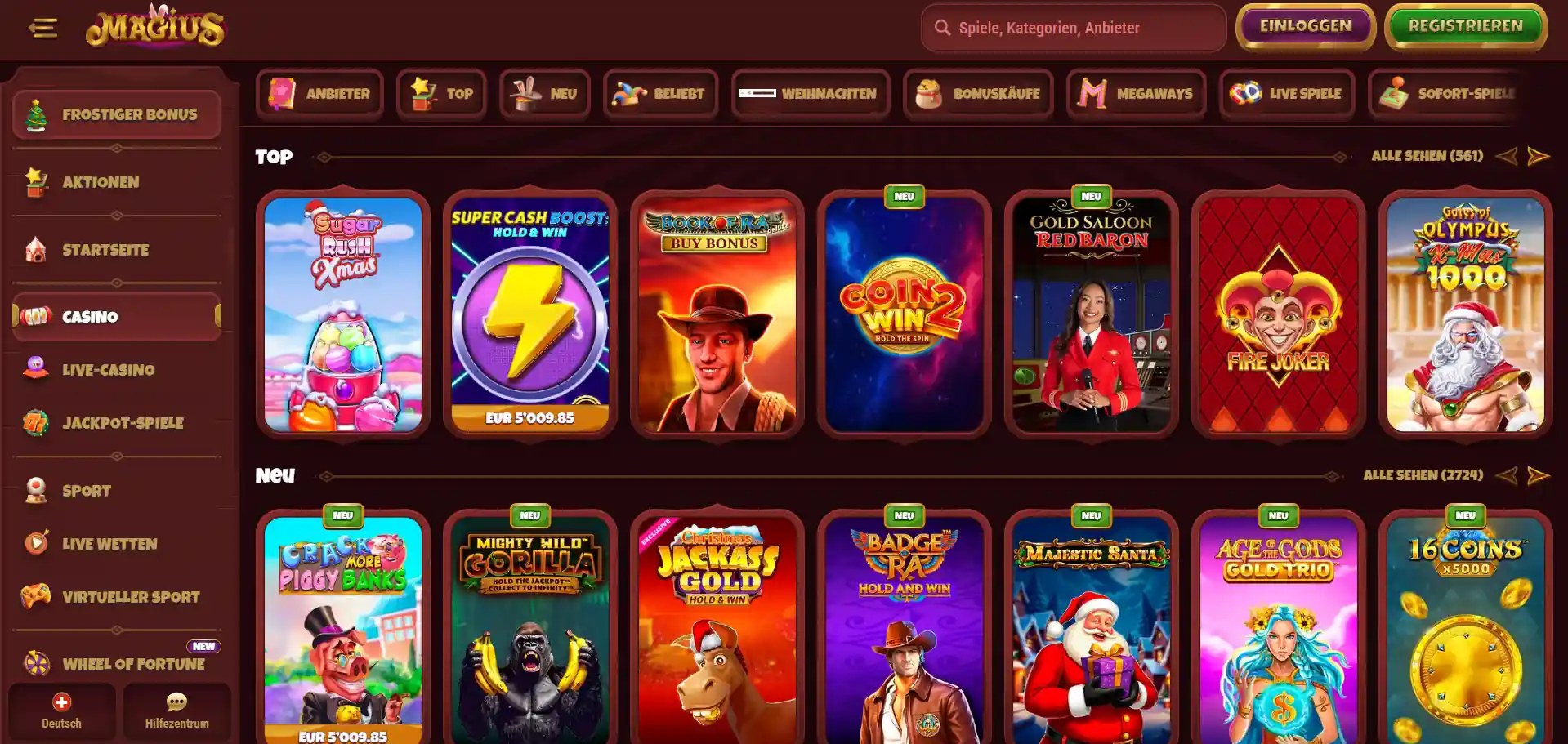 Magius Casino-Spiele