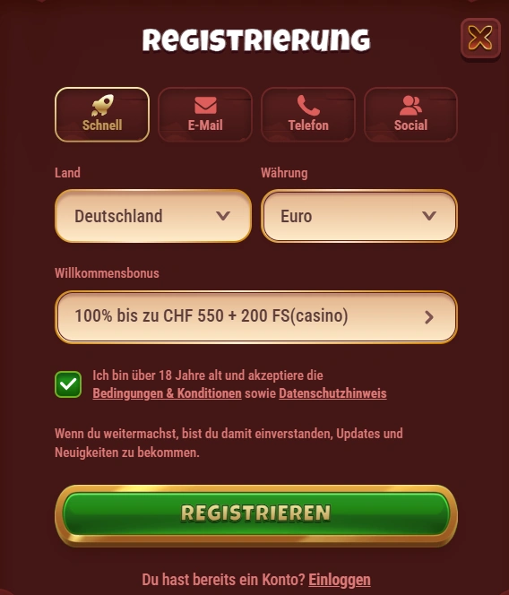 Magius Casino Registrierungsabteilung
